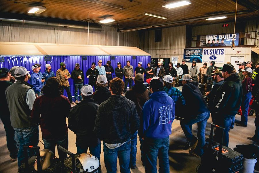 Students at a Blue Collar Tour stop