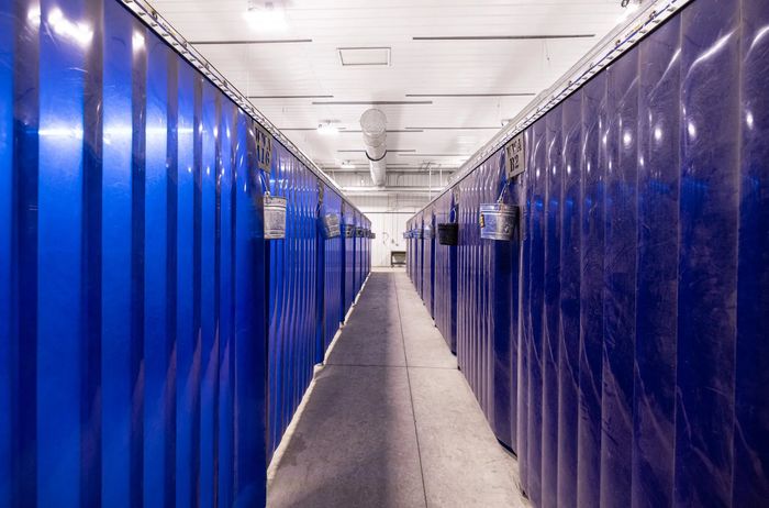 Row of blue welding booths at Western Welding Academy