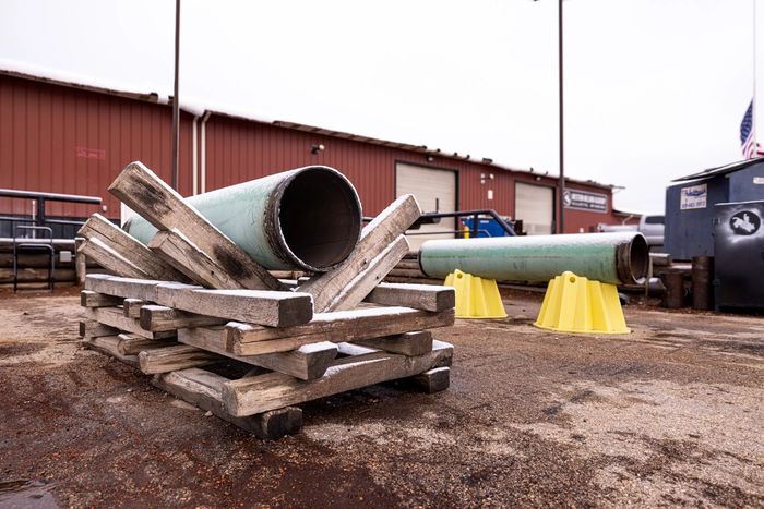 Pipe yard outside the Western Welding Academy shop