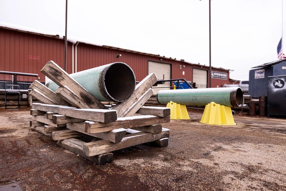 Pipe yard outside the Western Welding Academy shop