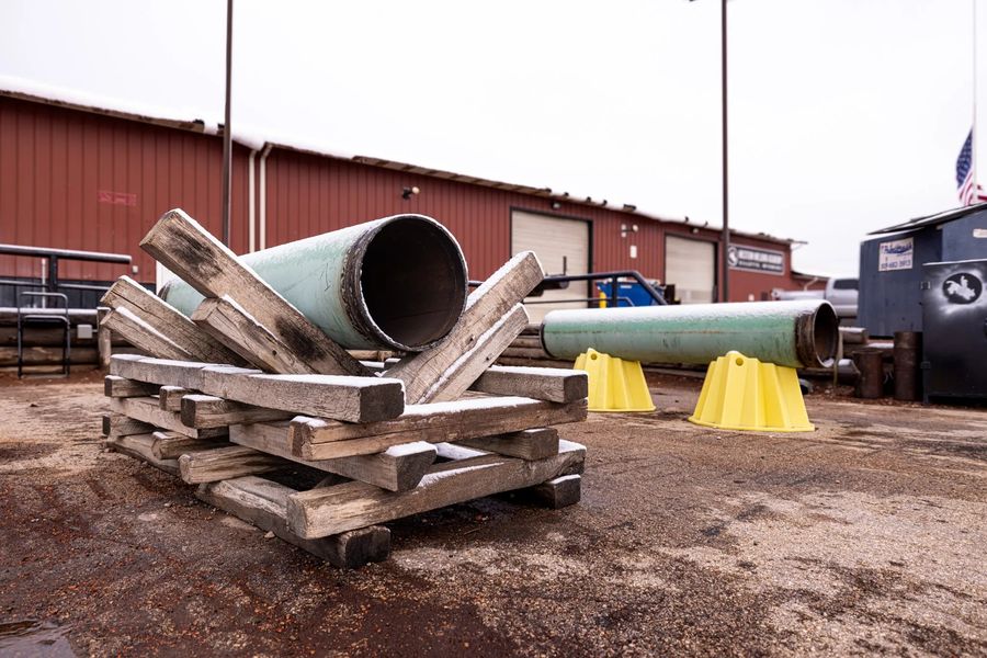 Pipe yard outside the Western Welding Academy shop