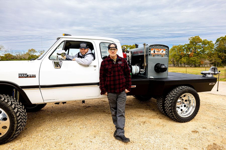 Welding rig truck on the Wyoming plains